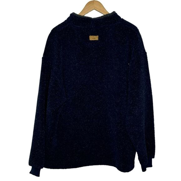 Gear Unisex Michigan Wolverines Blue Sherpa Mock Neck Pullover Sweatshirt Size L - Picture 4 of 8
